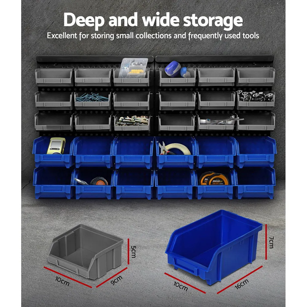 30 Bin Wall Mounted Storage Rack, Heavy Duty - Giantz