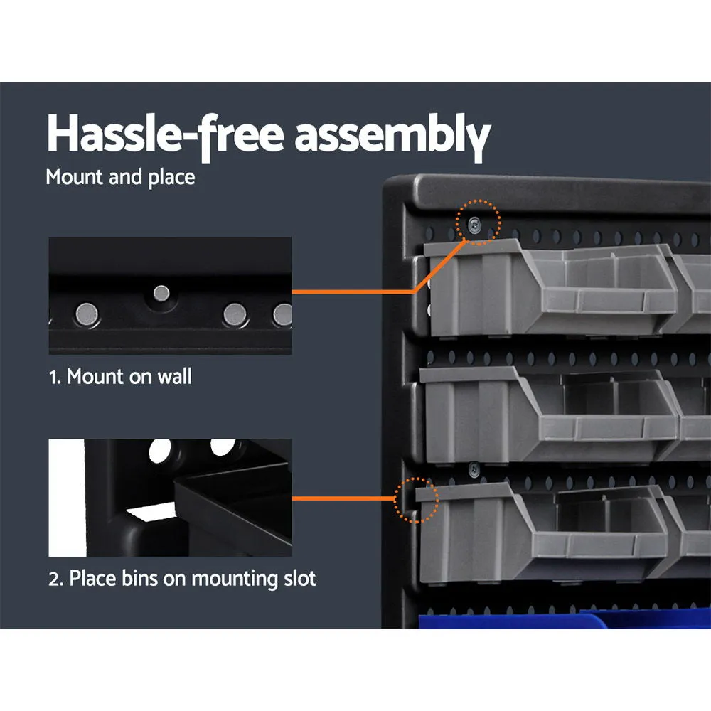 30 Bin Wall Mounted Storage Rack, Heavy Duty - Giantz
