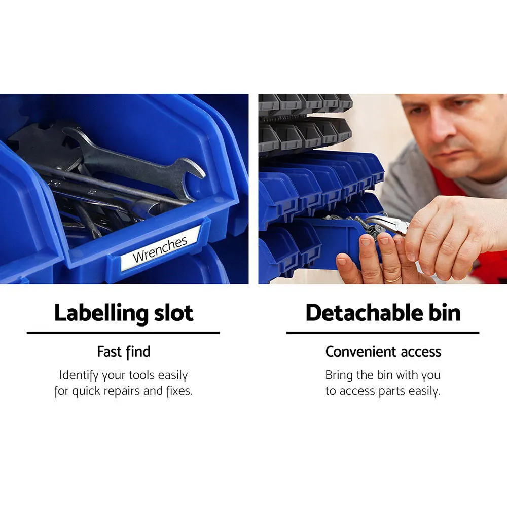 30 Bin Wall Mounted Storage Rack, Heavy Duty - Giantz