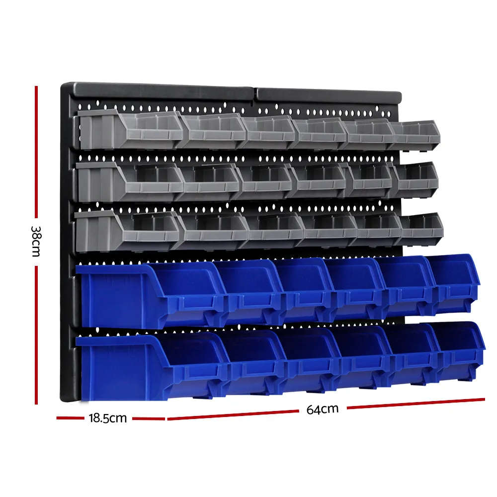 30 Bin Wall Mounted Storage Rack, Heavy Duty - Giantz