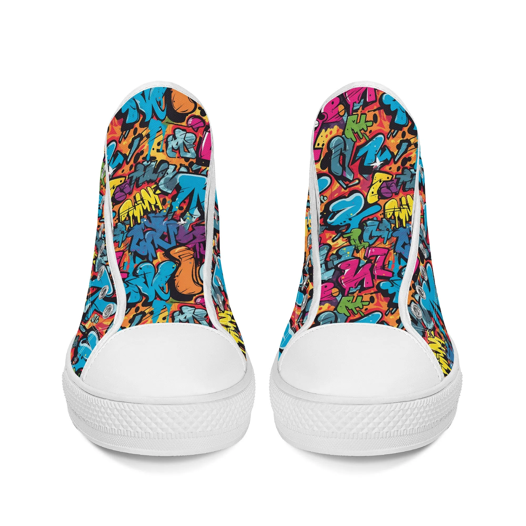 3D Abstract Graffiti Street Art Converse Style High Tops