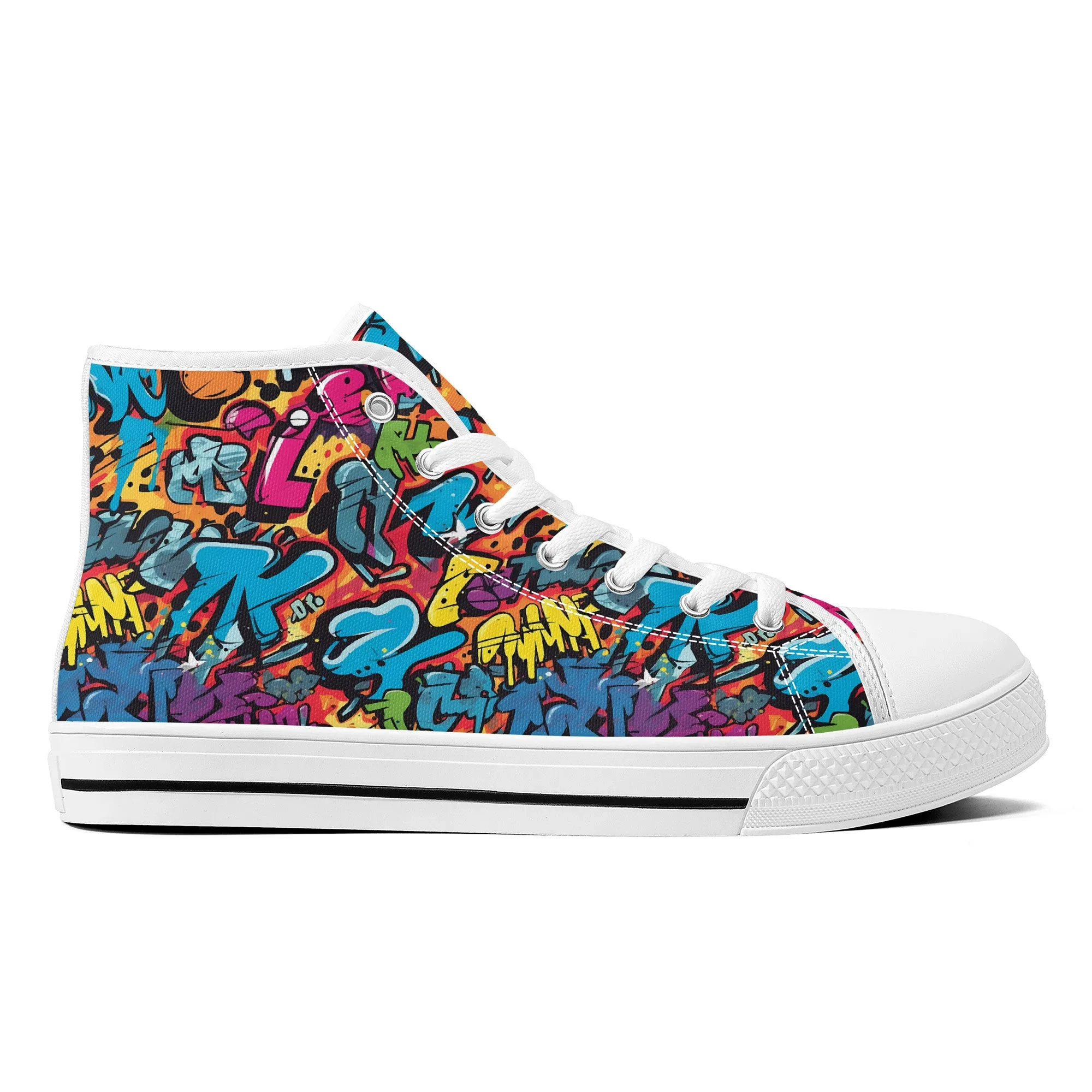 3D Abstract Graffiti Street Art Converse Style High Tops