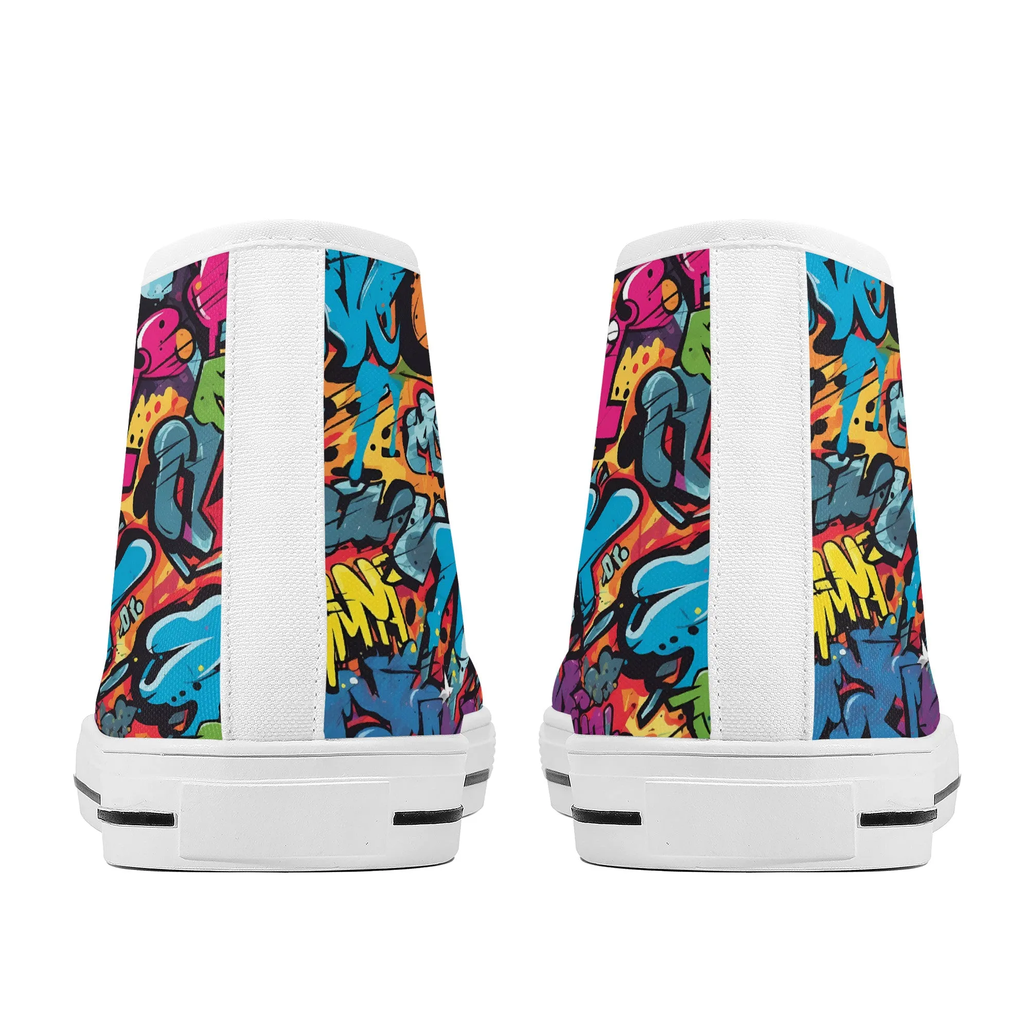 3D Abstract Graffiti Street Art Converse Style High Tops