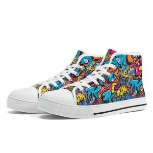 3D Abstract Graffiti Street Art Converse Style High Tops