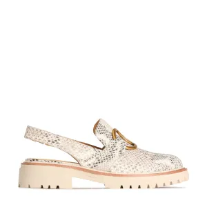 ABA LEATHER SLING BACK LOAFERS