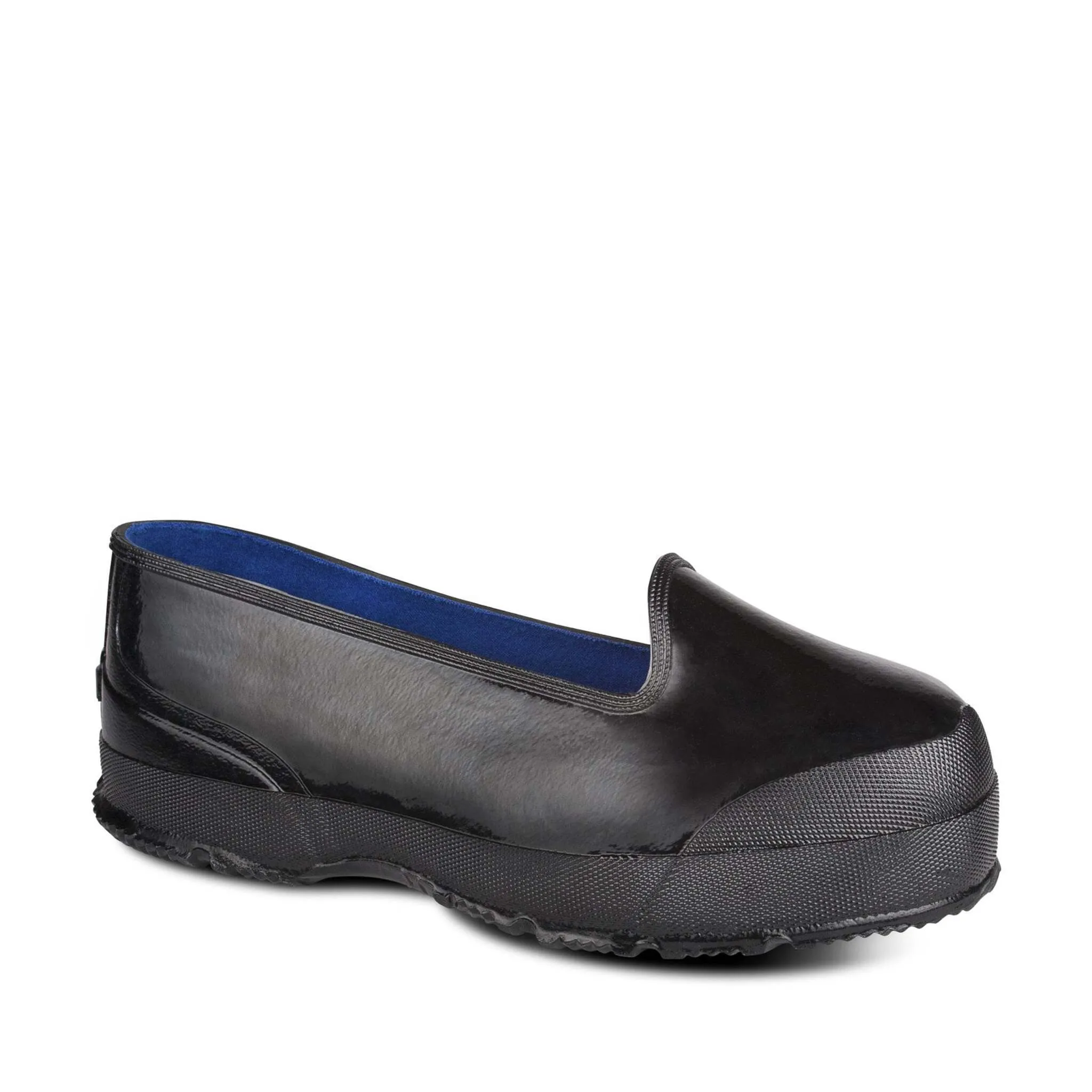 Acton Robson Work Overshoes - Extra Wide Fit, Waterproof Natural Rubber, Knit Lining, Easy On/Off, Short Tongue Protection | Sizes 7-17 | Black