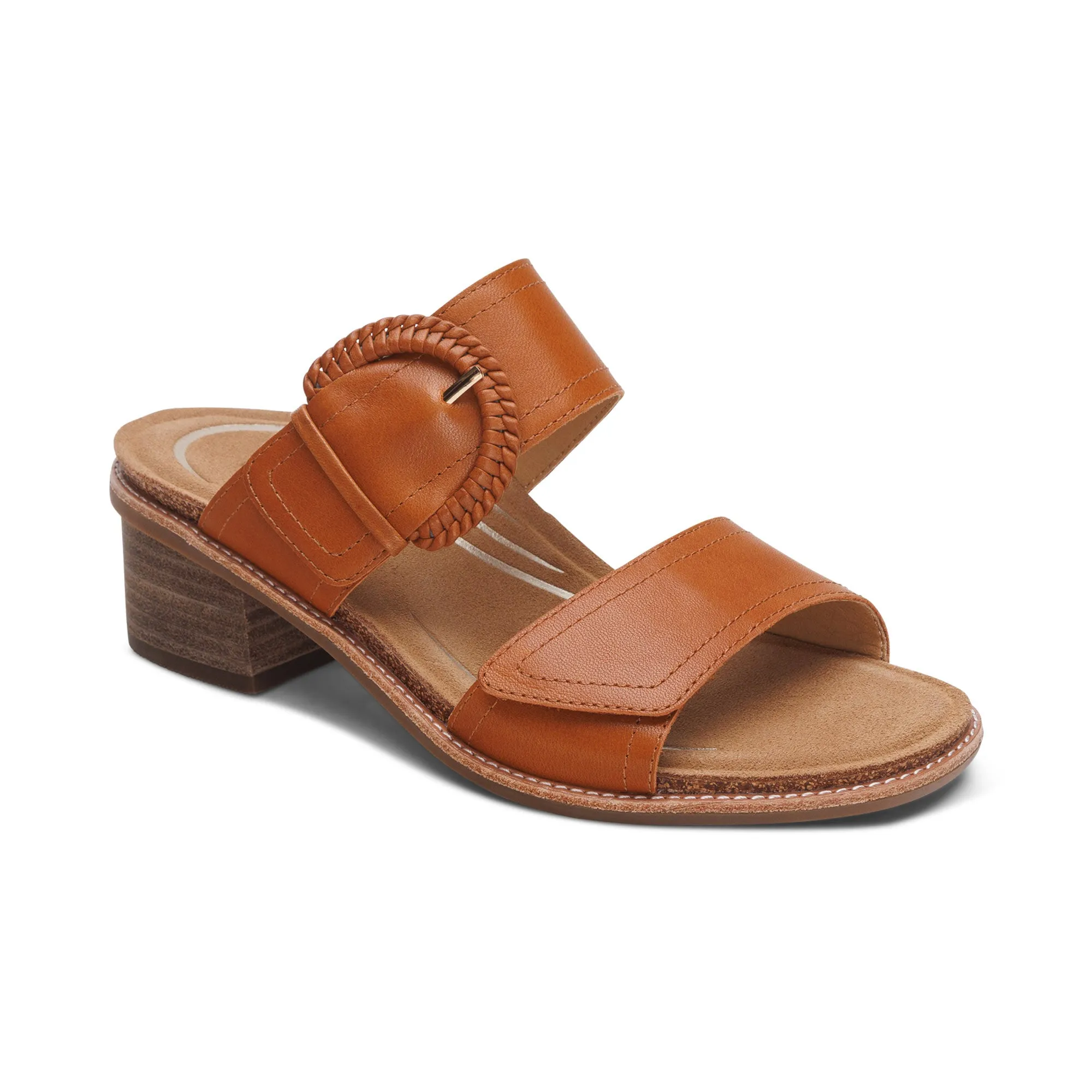 AETREX TATIANA BLOCK WEDGE  COGNAC