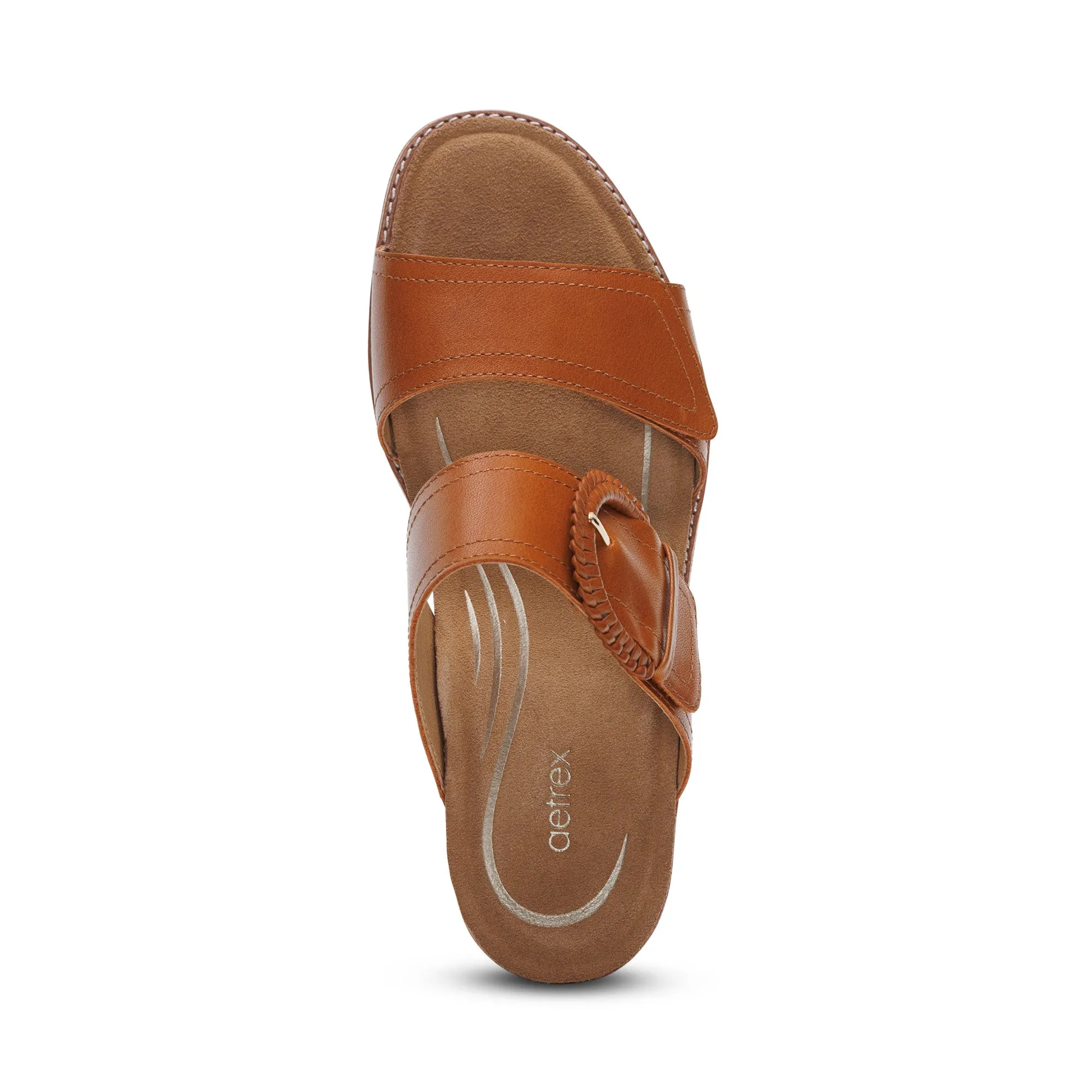 AETREX TATIANA BLOCK WEDGE  COGNAC
