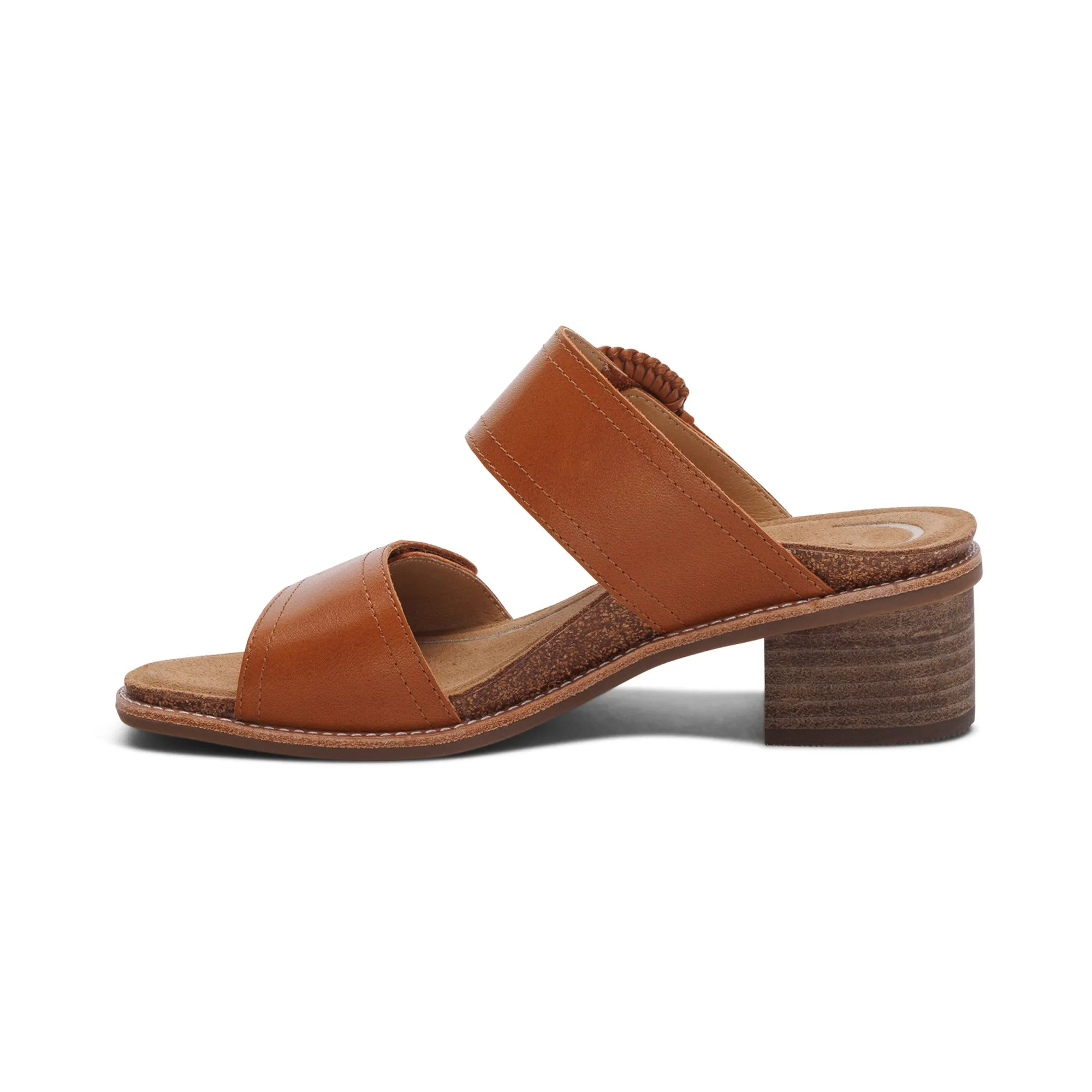 AETREX TATIANA BLOCK WEDGE  COGNAC