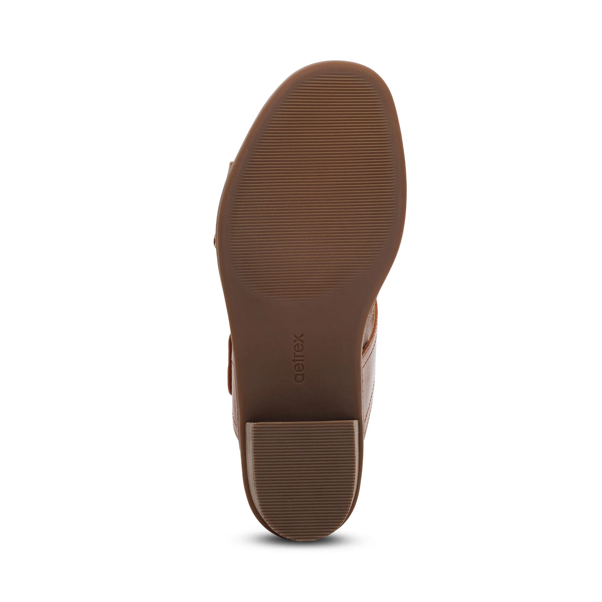 AETREX TATIANA BLOCK WEDGE  COGNAC