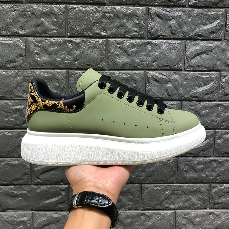 ALISANDRO GRAMMY CHUNKY SOLE LEATHER UNISEX CASUAL SNEAKER IN GREEN