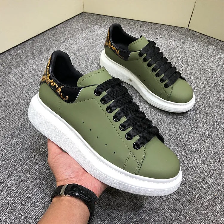 ALISANDRO GRAMMY CHUNKY SOLE LEATHER UNISEX CASUAL SNEAKER IN GREEN