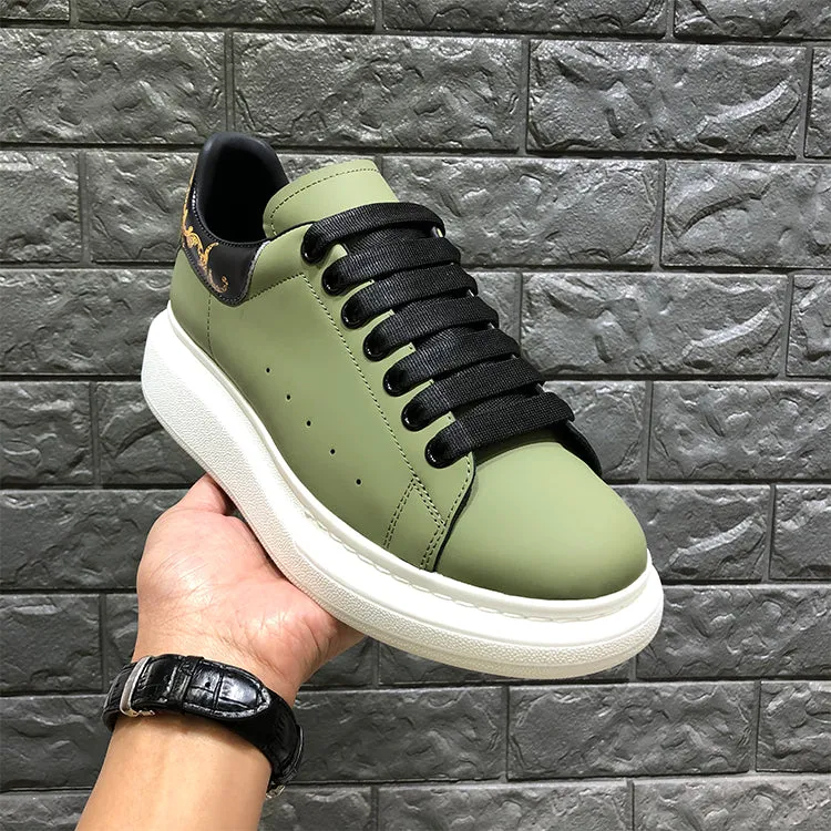 ALISANDRO GRAMMY CHUNKY SOLE LEATHER UNISEX CASUAL SNEAKER IN GREEN