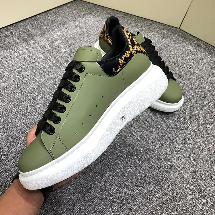 ALISANDRO GRAMMY CHUNKY SOLE LEATHER UNISEX CASUAL SNEAKER IN GREEN