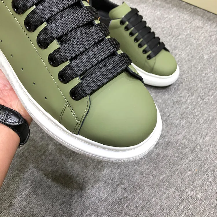 ALISANDRO GRAMMY CHUNKY SOLE LEATHER UNISEX CASUAL SNEAKER IN GREEN