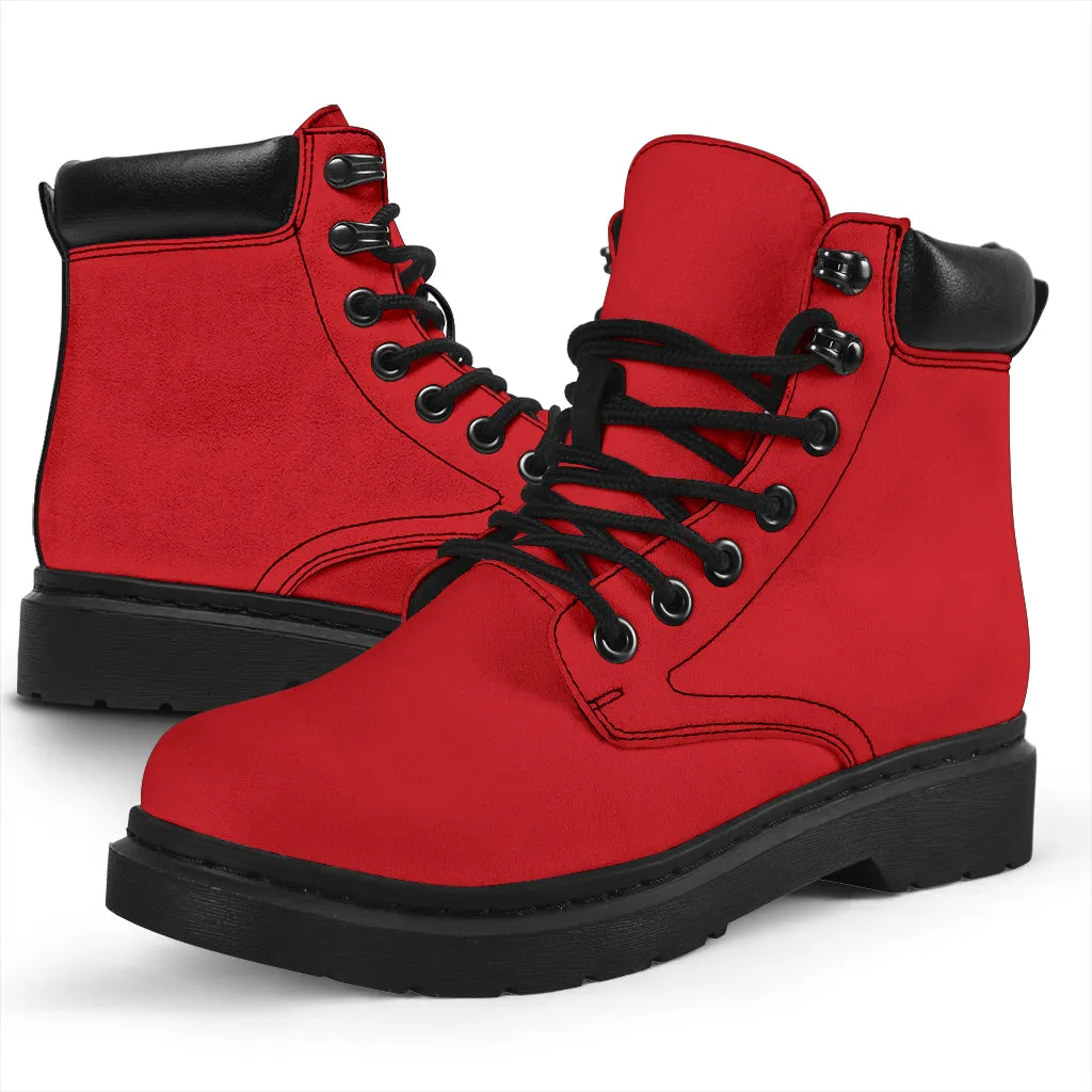 All-Season Boots_Red_ Micro-Suede