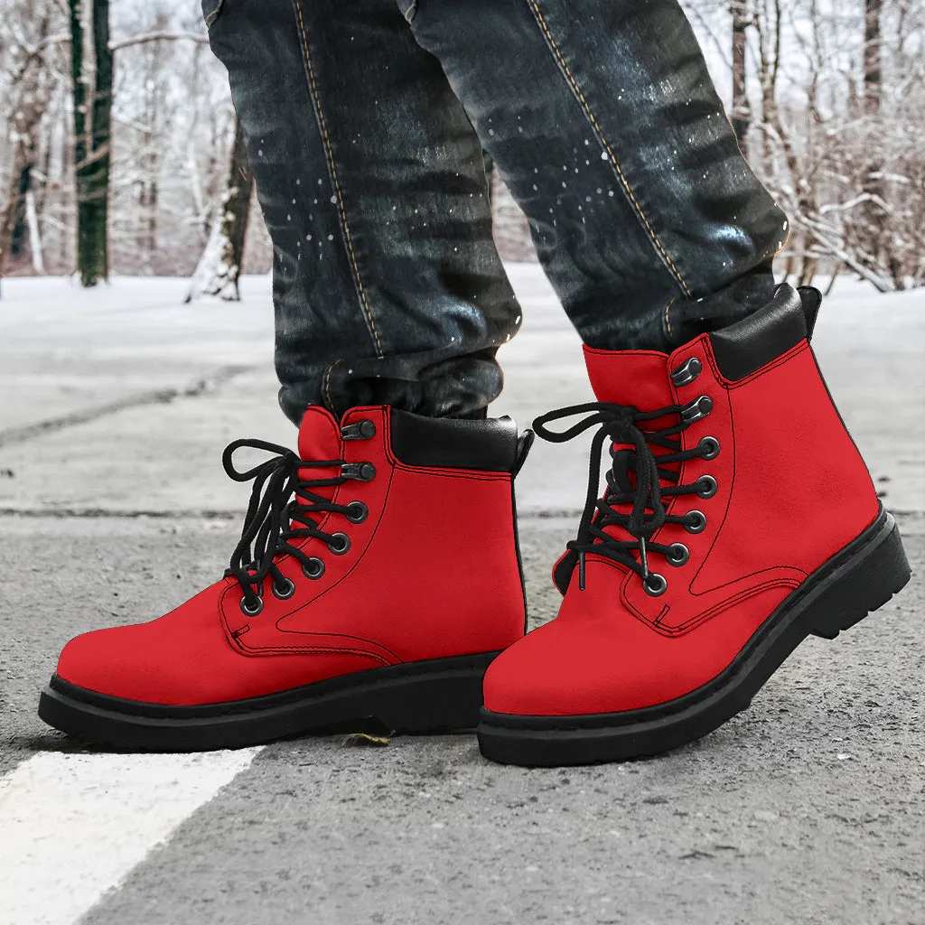 All-Season Boots_Red_ Micro-Suede