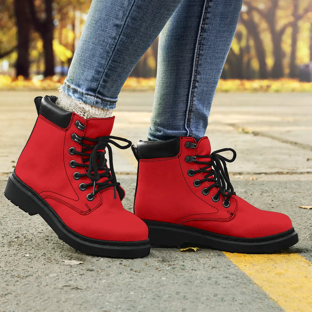 All-Season Boots_Red_ Micro-Suede