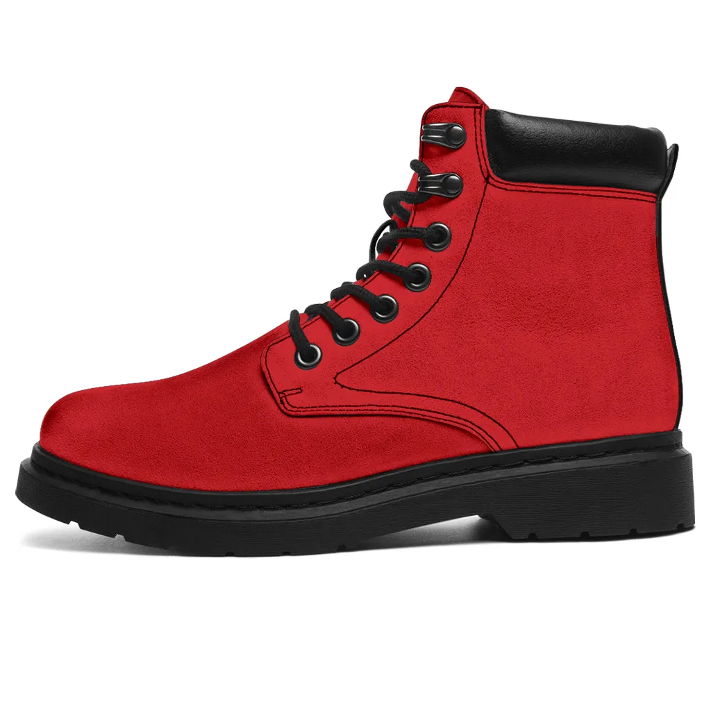 All-Season Boots_Red_ Micro-Suede