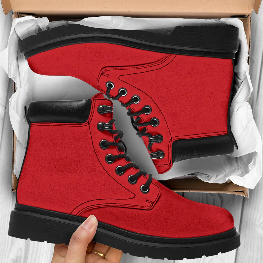 All-Season Boots_Red_ Micro-Suede