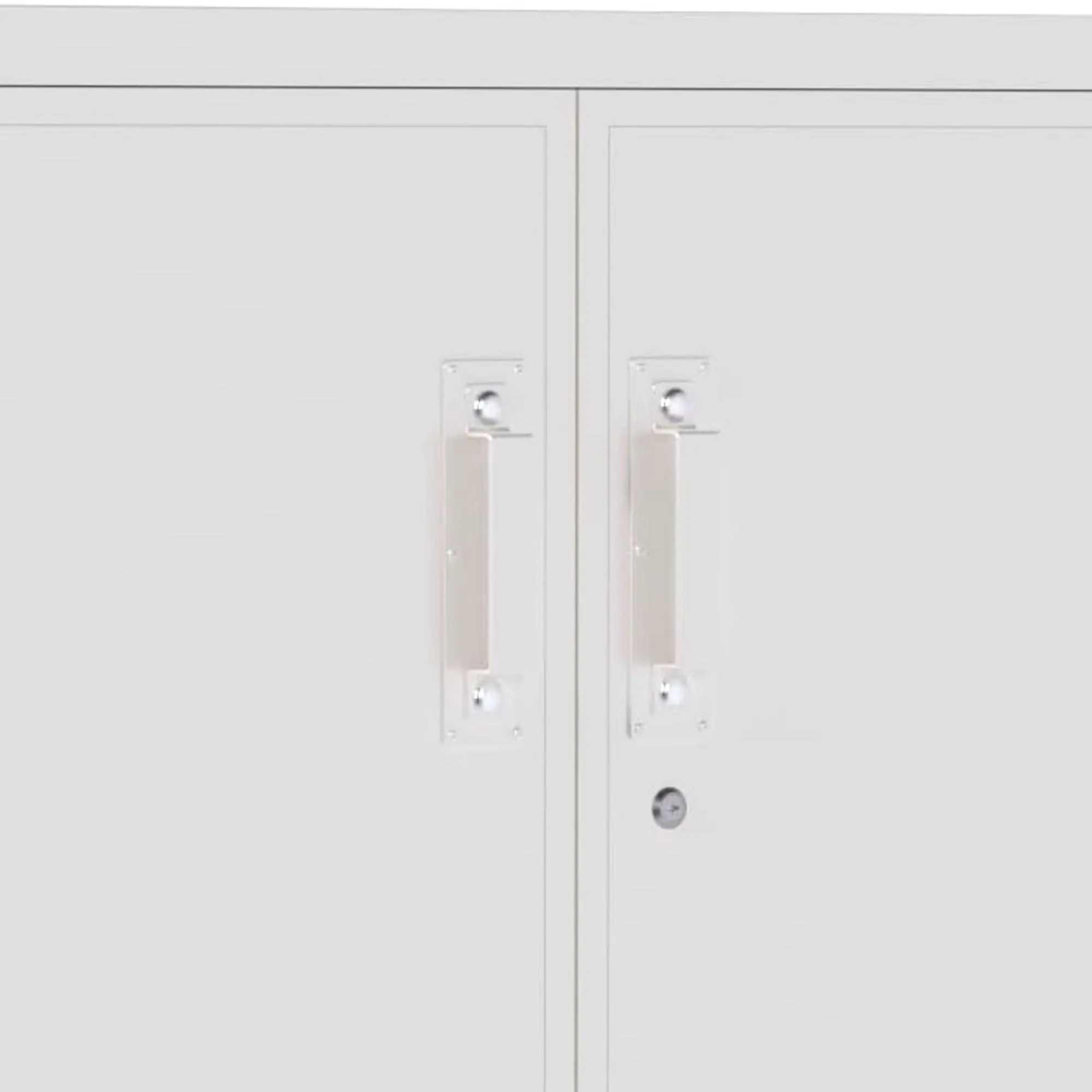 AOBABO Durable & Lockable Storage Cabinet w/Adjustable Shelves and Wheels, White