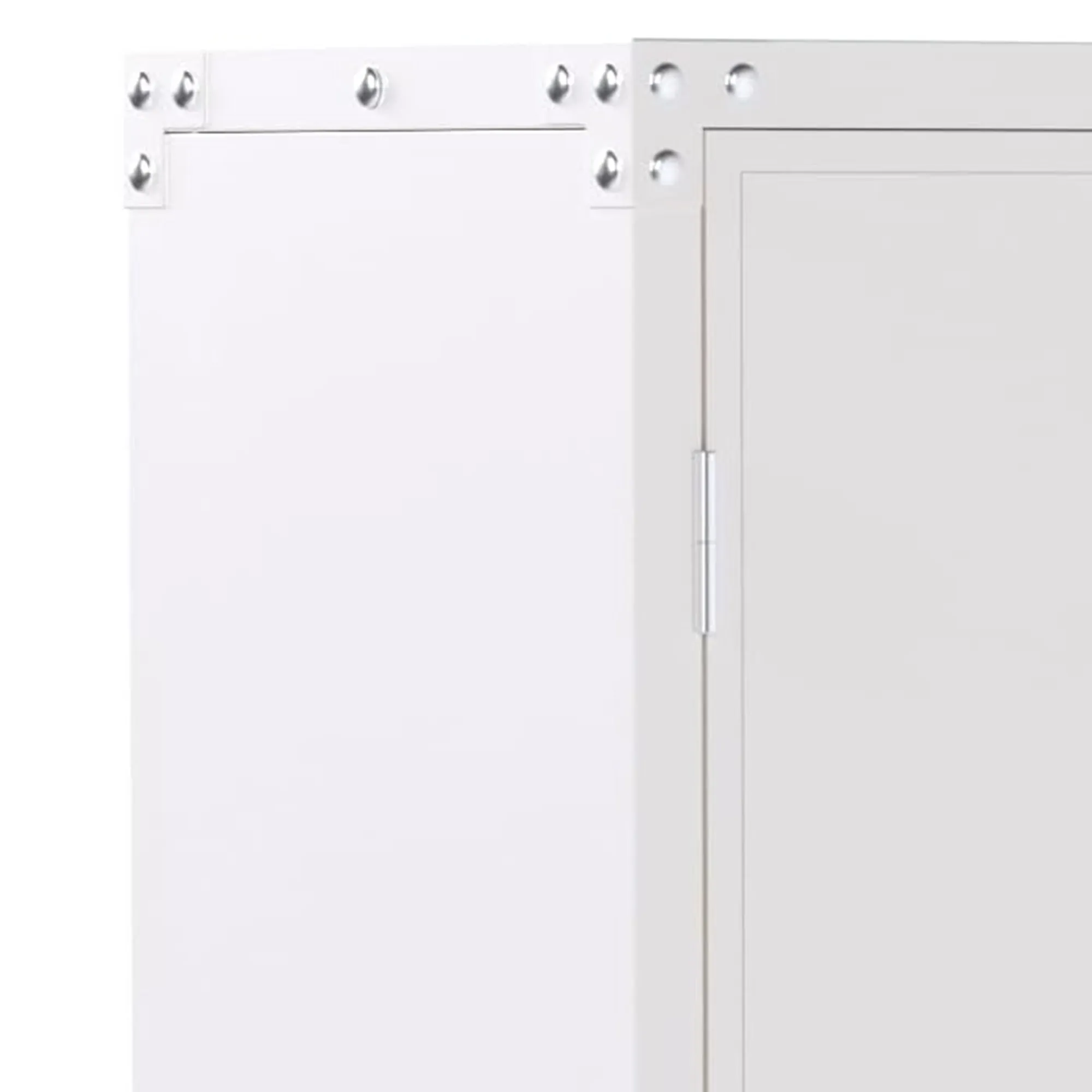 AOBABO Durable & Lockable Storage Cabinet w/Adjustable Shelves and Wheels, White