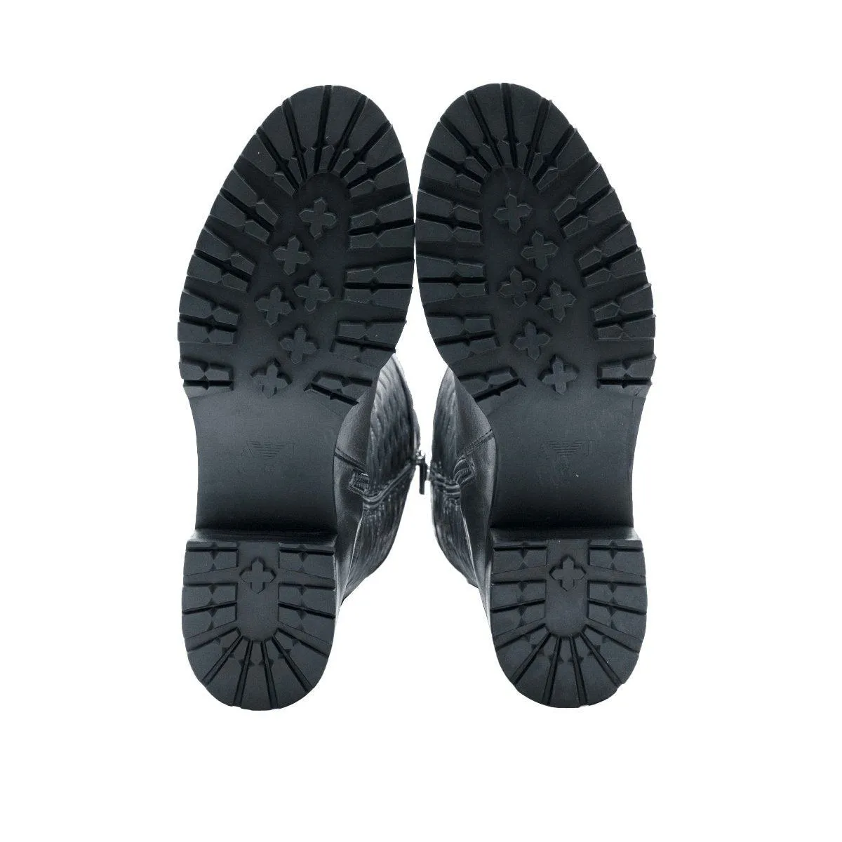 Armani Jeans Puffed High Boots Leather Grey Colour For Women