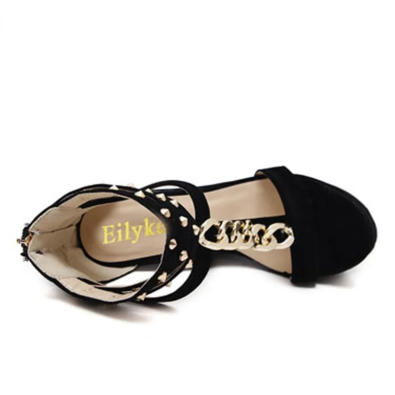 BerriesJam - High Heels Fashion Chain Platform Wedges