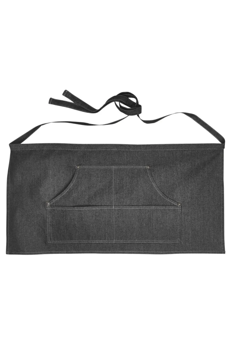 Black Denim Jean Stitch Waist Apron (4 Pocket Pouch)