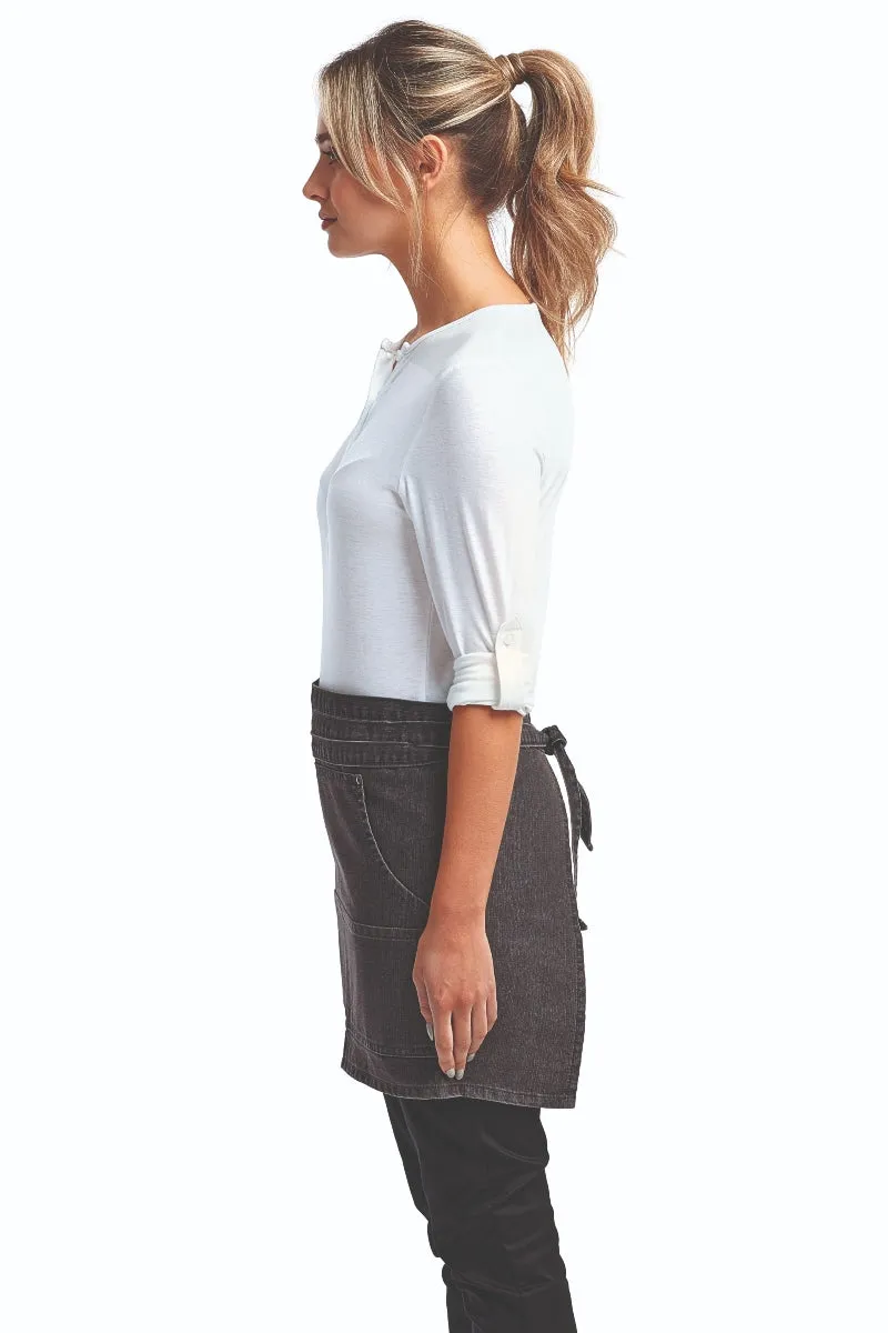 Black Denim Jean Stitch Waist Apron (4 Pocket Pouch)
