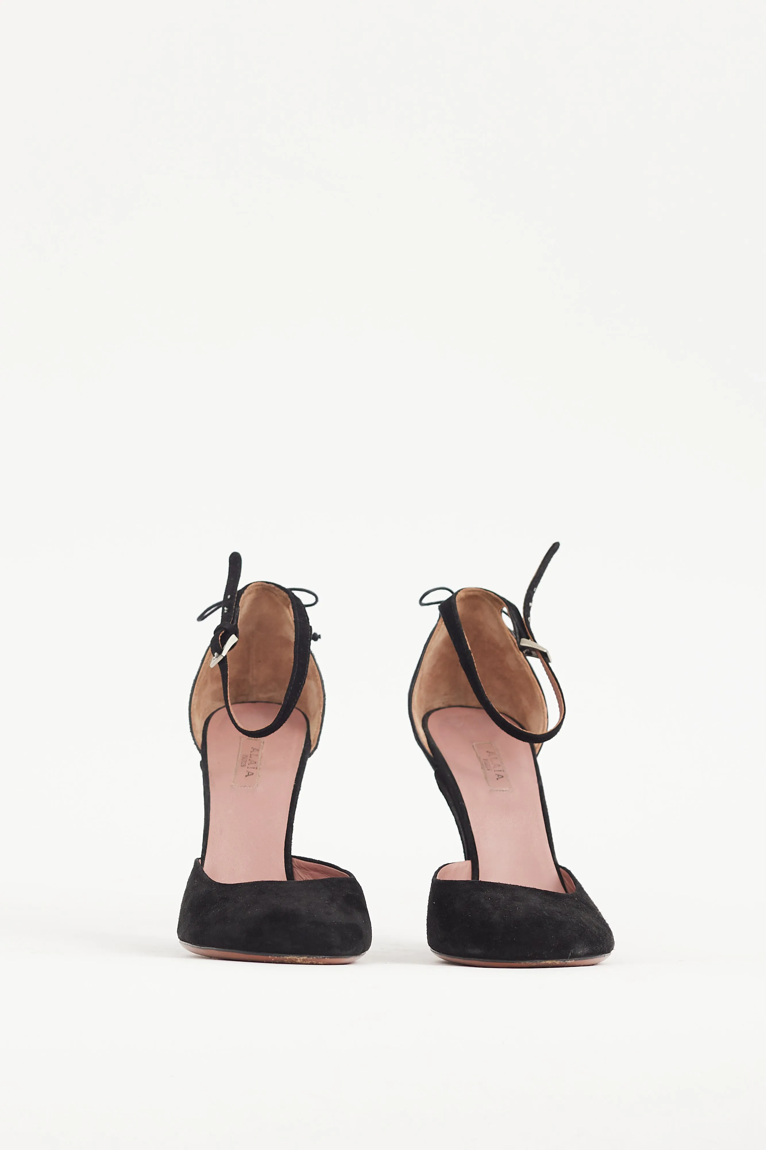 Black Suede Lace Up Wedge Heel