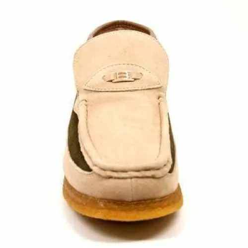 British Walkers Checkers Men's Beige and Green Suede Slip On