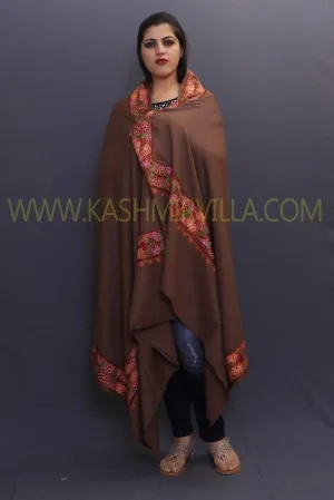Brown Colour Base With Four Sided Multicoloured Running Border Is A Perfect Wrap.