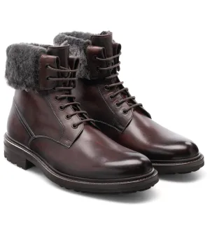 Brown Leather Avigon Chunky Derby Boots - Hiking and Trekking Boots