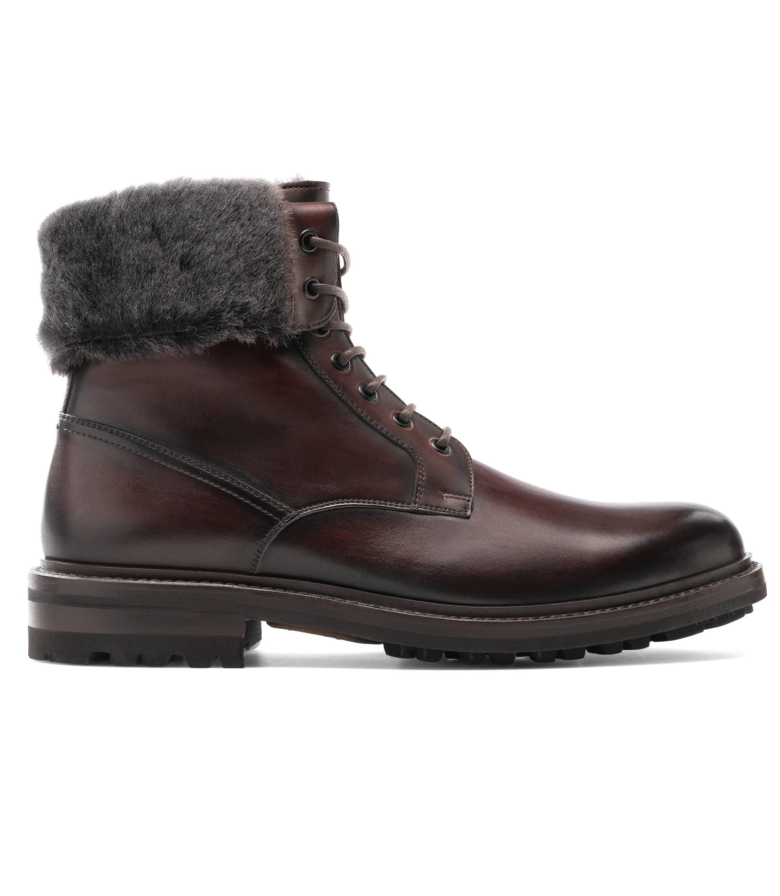 Brown Leather Avigon Chunky Derby Boots - Hiking and Trekking Boots