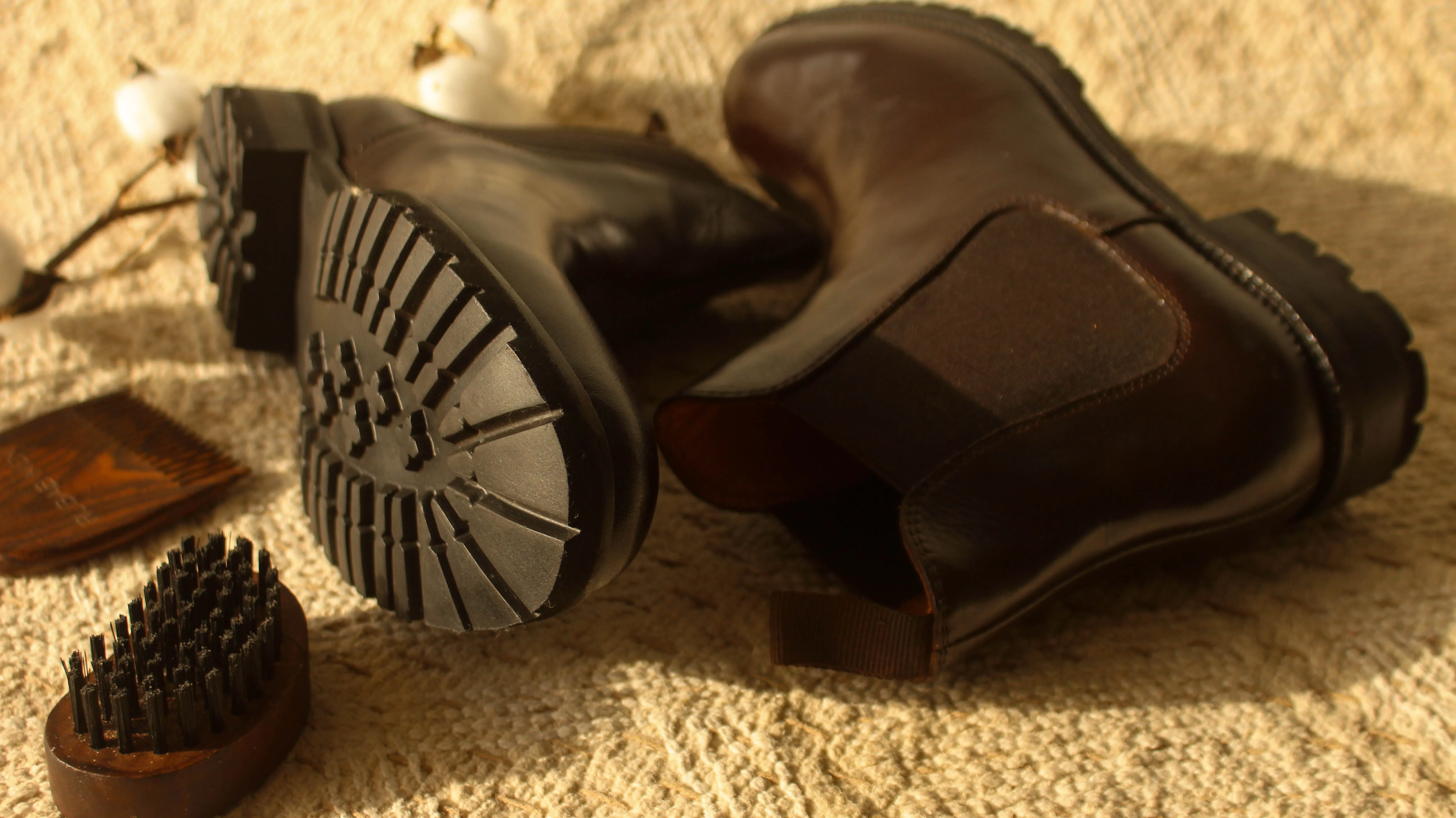 Brown Leather Ferneto Chunky Chelsea Boots - Hiking and Trekking Boots