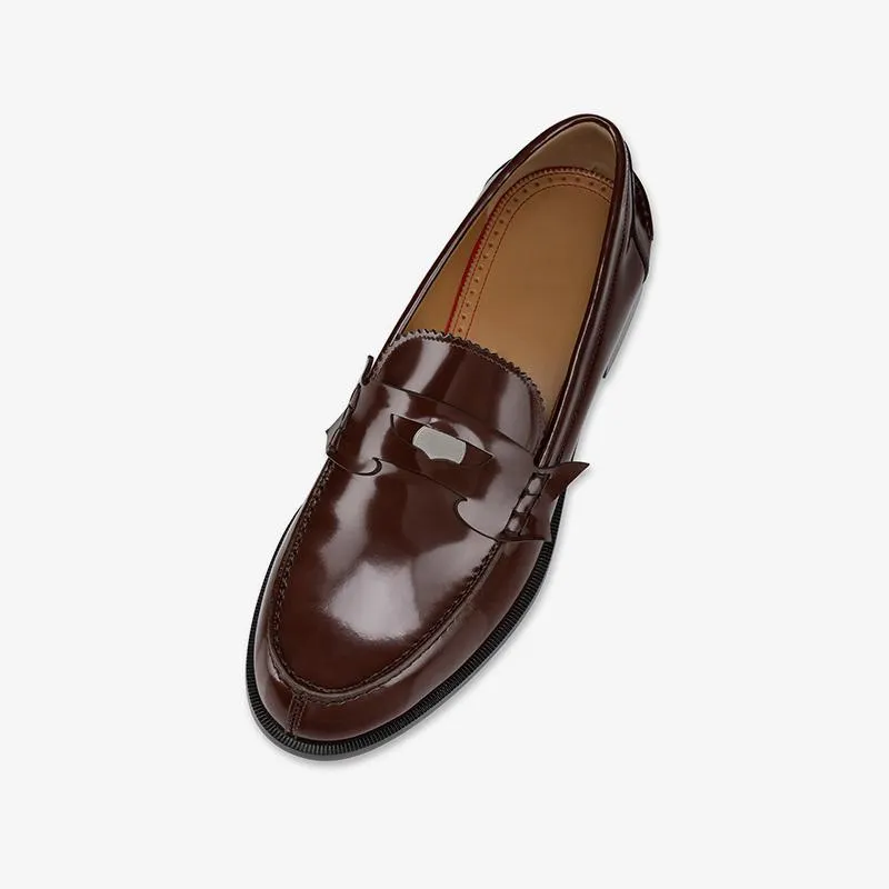 Brown Penny Leather Loafers