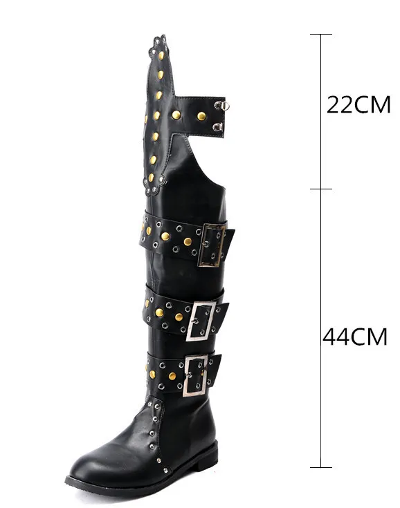 BUCKHEN BUCKLED SYLVAN CUBAN LONG BOOTS IN BLACK
