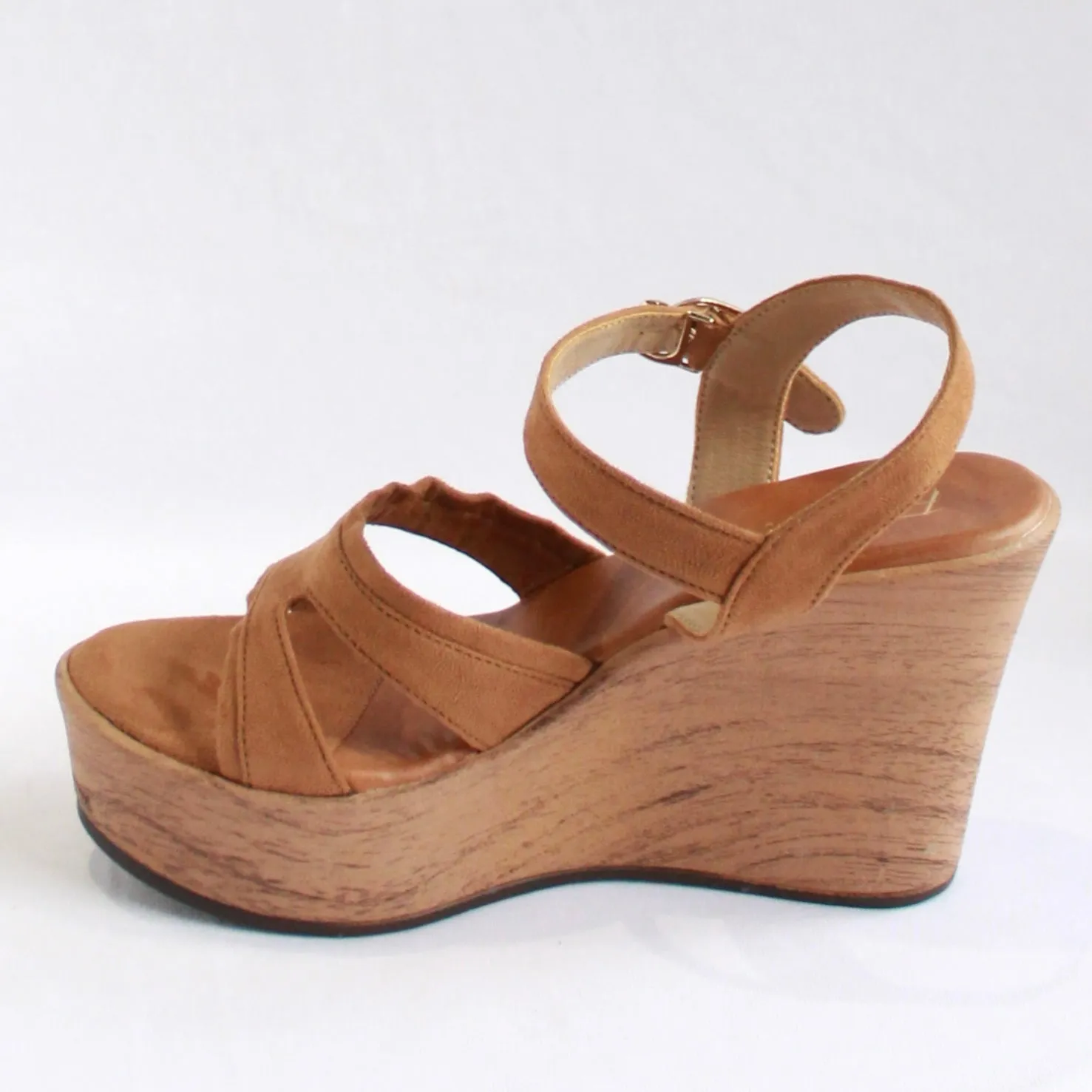 Buckle Strap Wedges - Nude