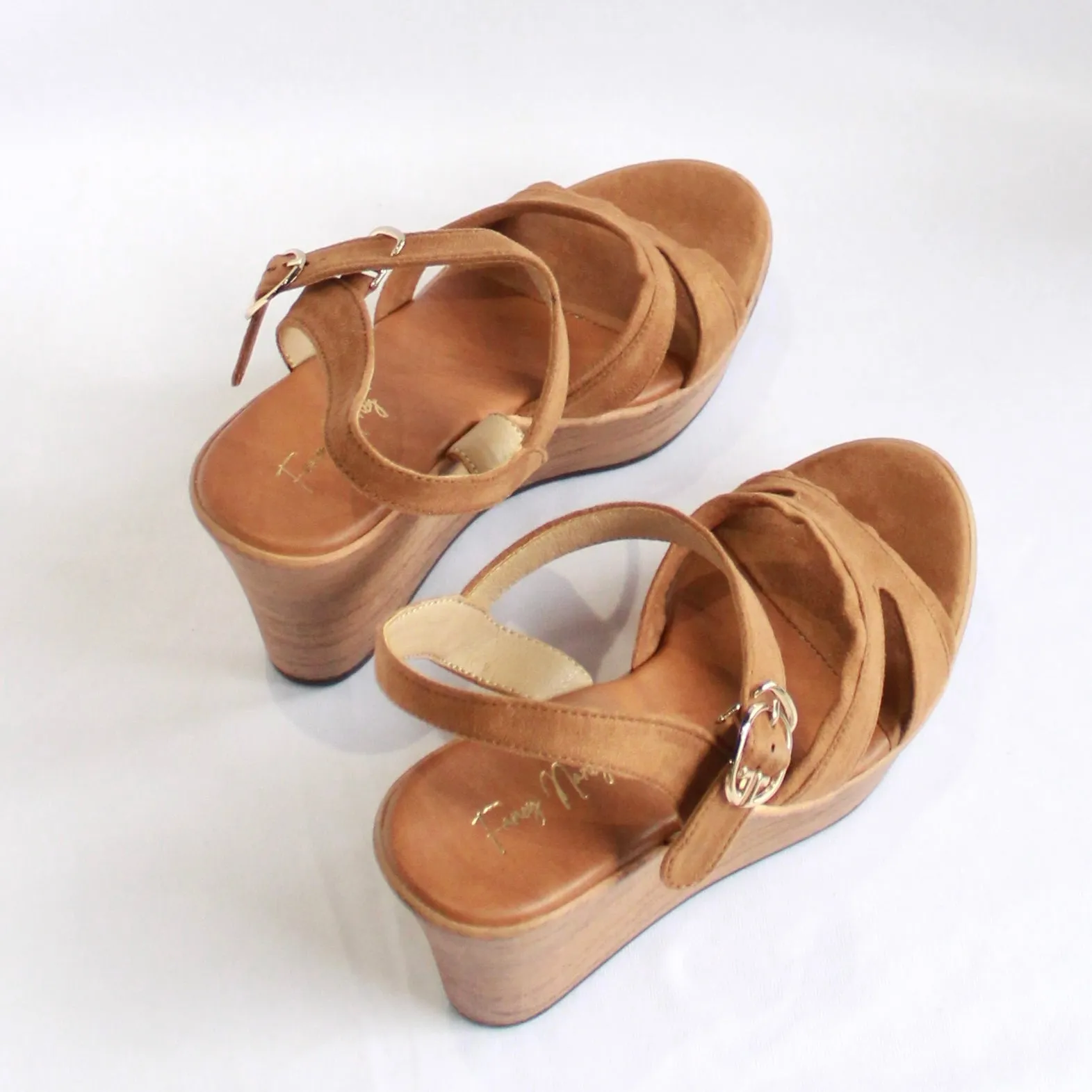 Buckle Strap Wedges - Nude