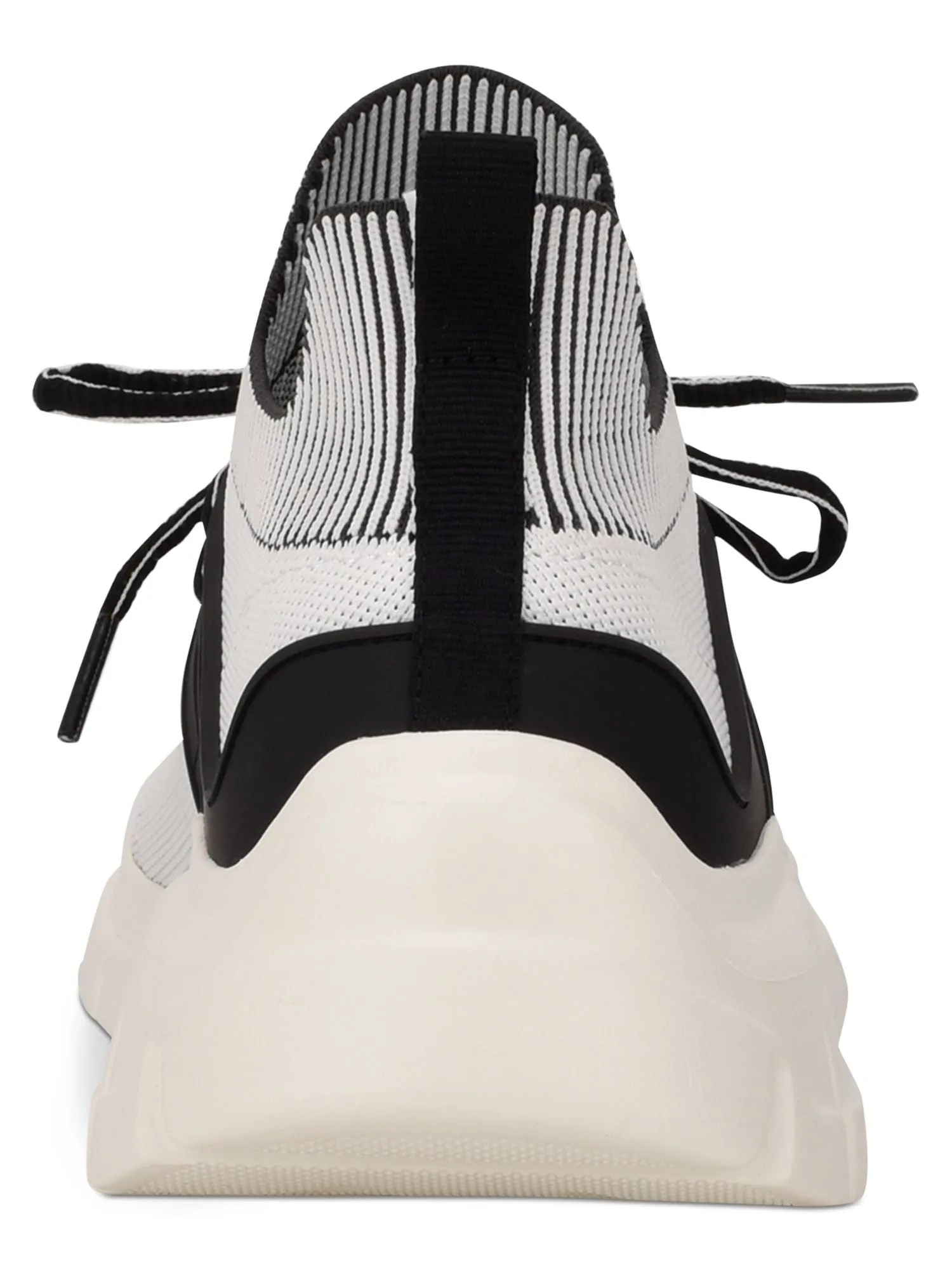 CALVIN KLEIN Mens White Mixed Media Contrast Monogram Logo Heel Pull-Tab Cushioned Stretch Ranger Round Toe Wedge Lace-Up Sneakers Shoes