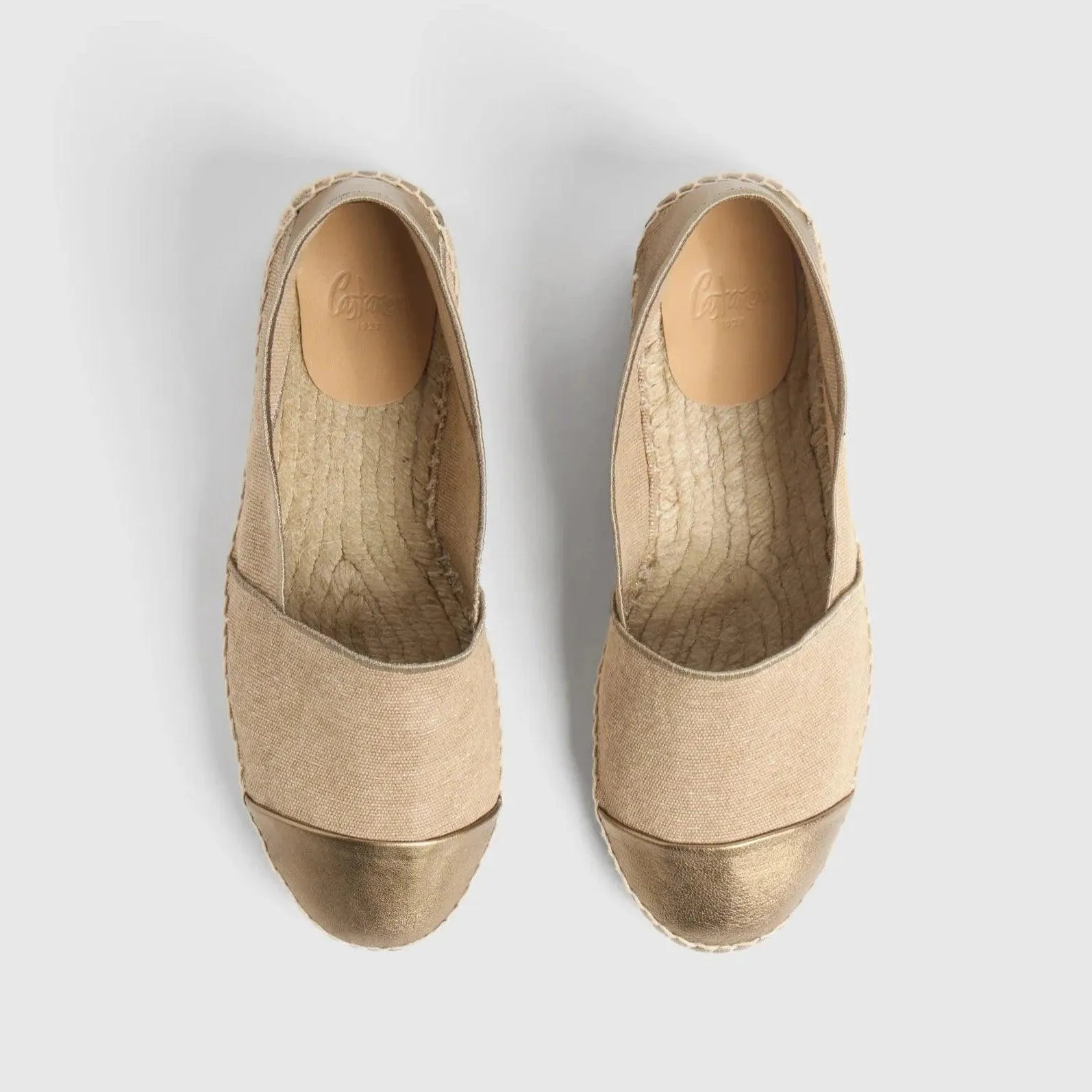 Castañer Kira sand gold espadrille flats