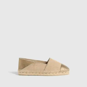 Castañer Kira sand gold espadrille flats