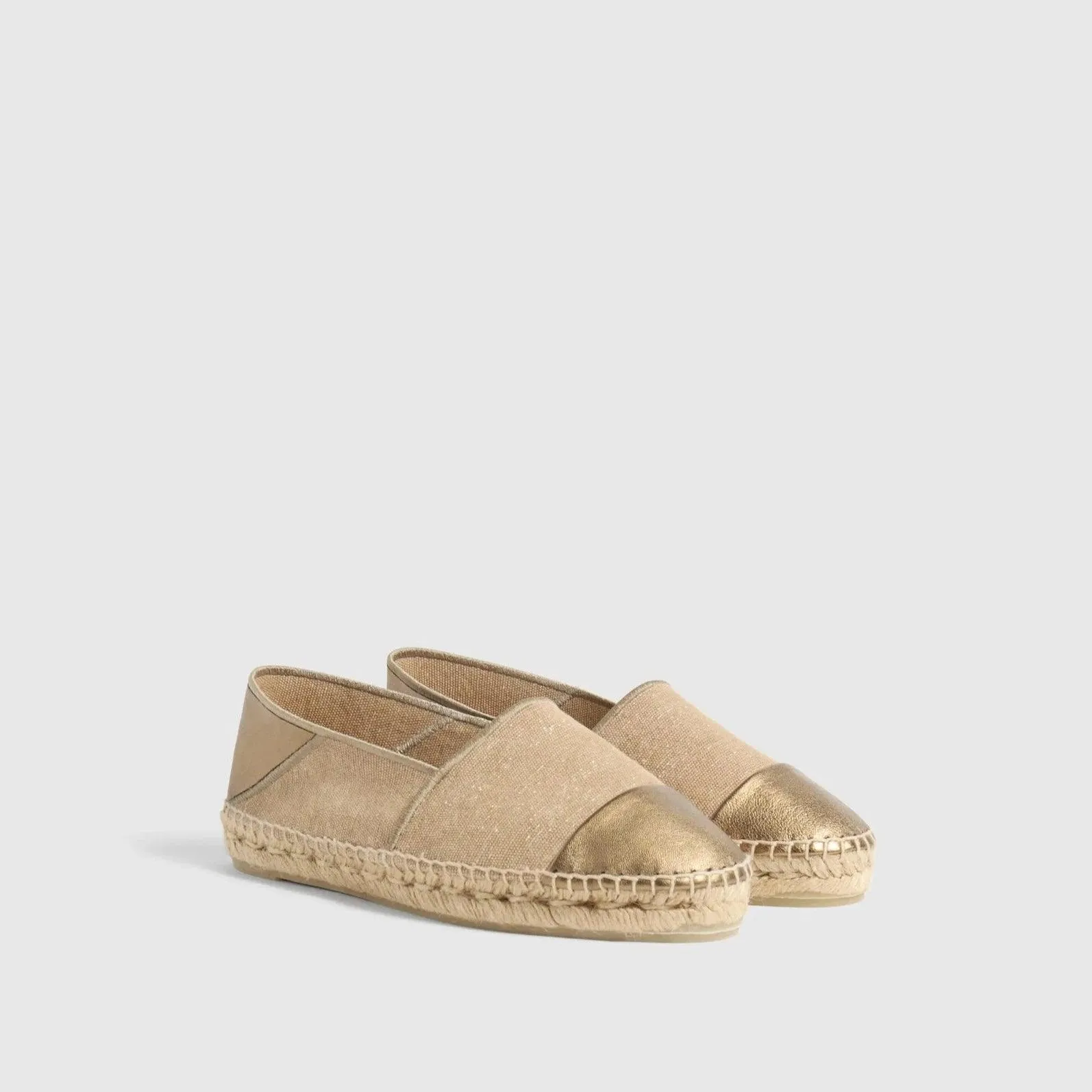 Castañer Kira sand gold espadrille flats