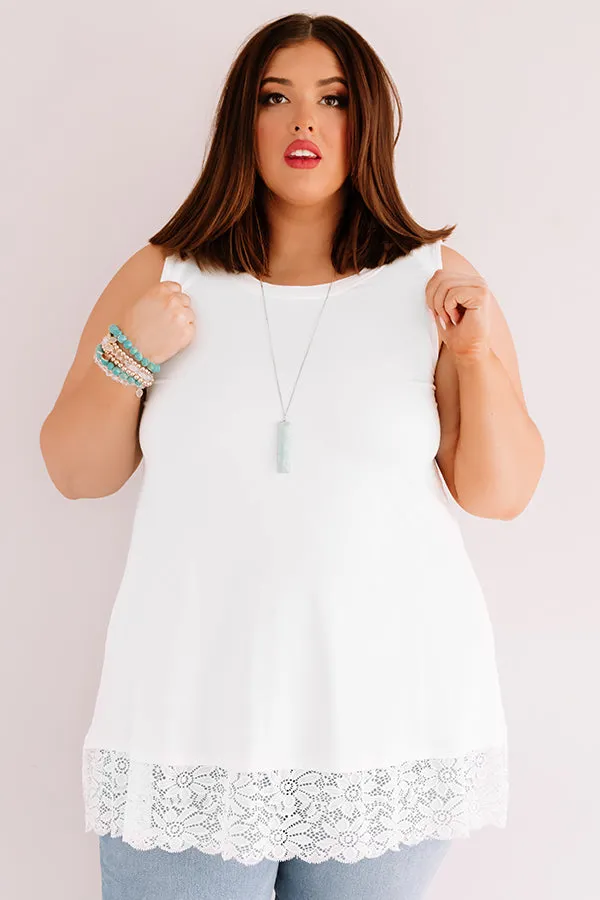 Chardonnay Nights Tunic In White Curves