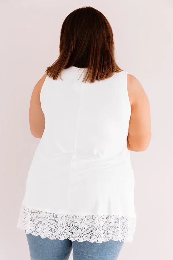 Chardonnay Nights Tunic In White Curves