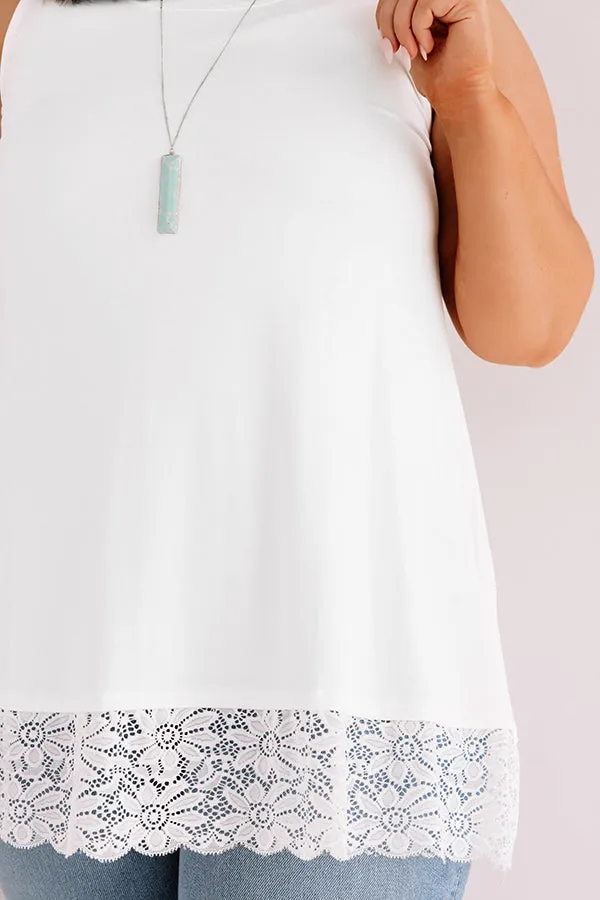Chardonnay Nights Tunic In White Curves