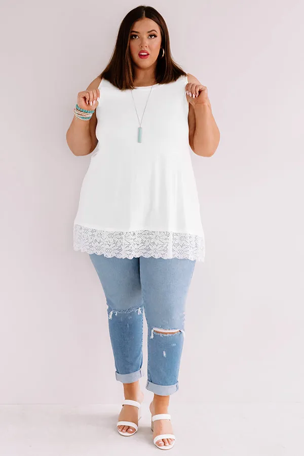 Chardonnay Nights Tunic In White Curves