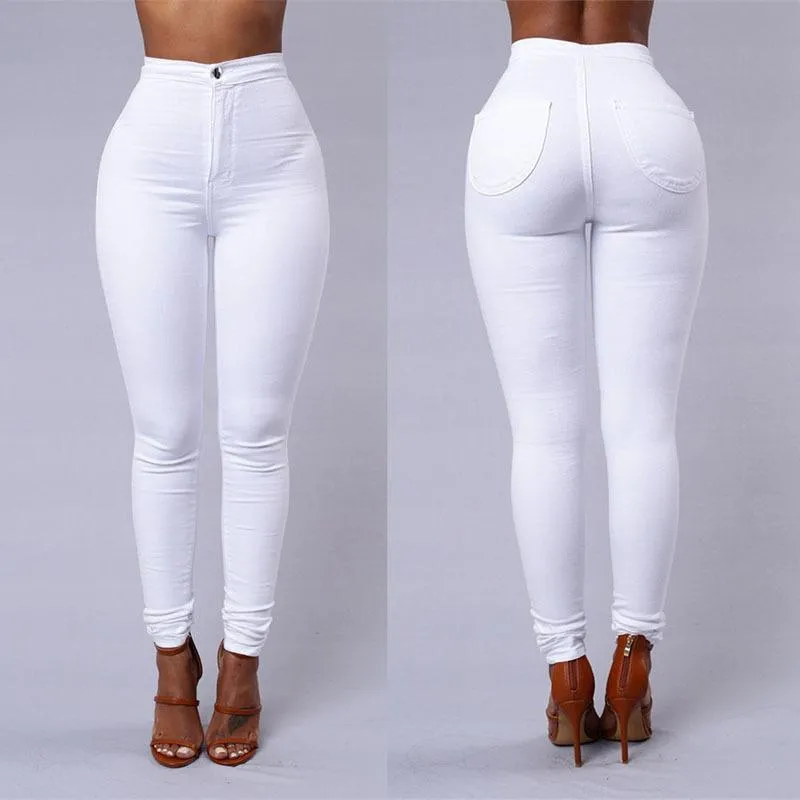 Chic High-Waisted Slim-Fit Denim Stretchy Skinny Jeans
