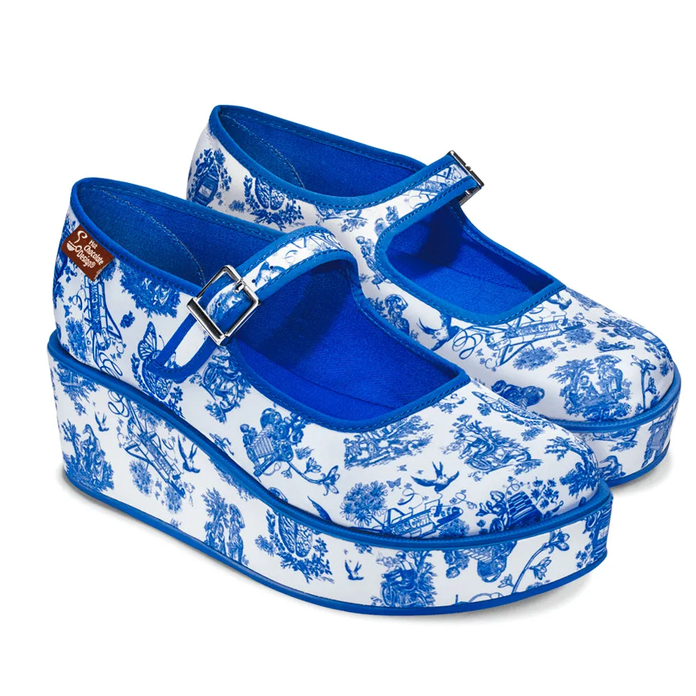 Chocolaticas® Toiles de Jouy Women's Mary Jane Platform